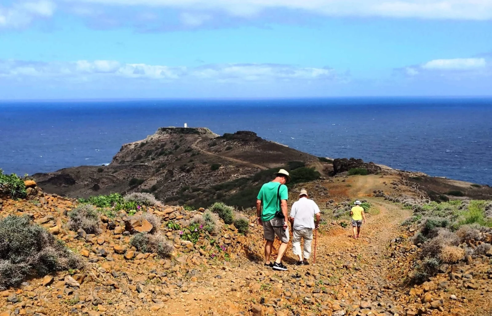 Hikers on the coast near Tarrafal