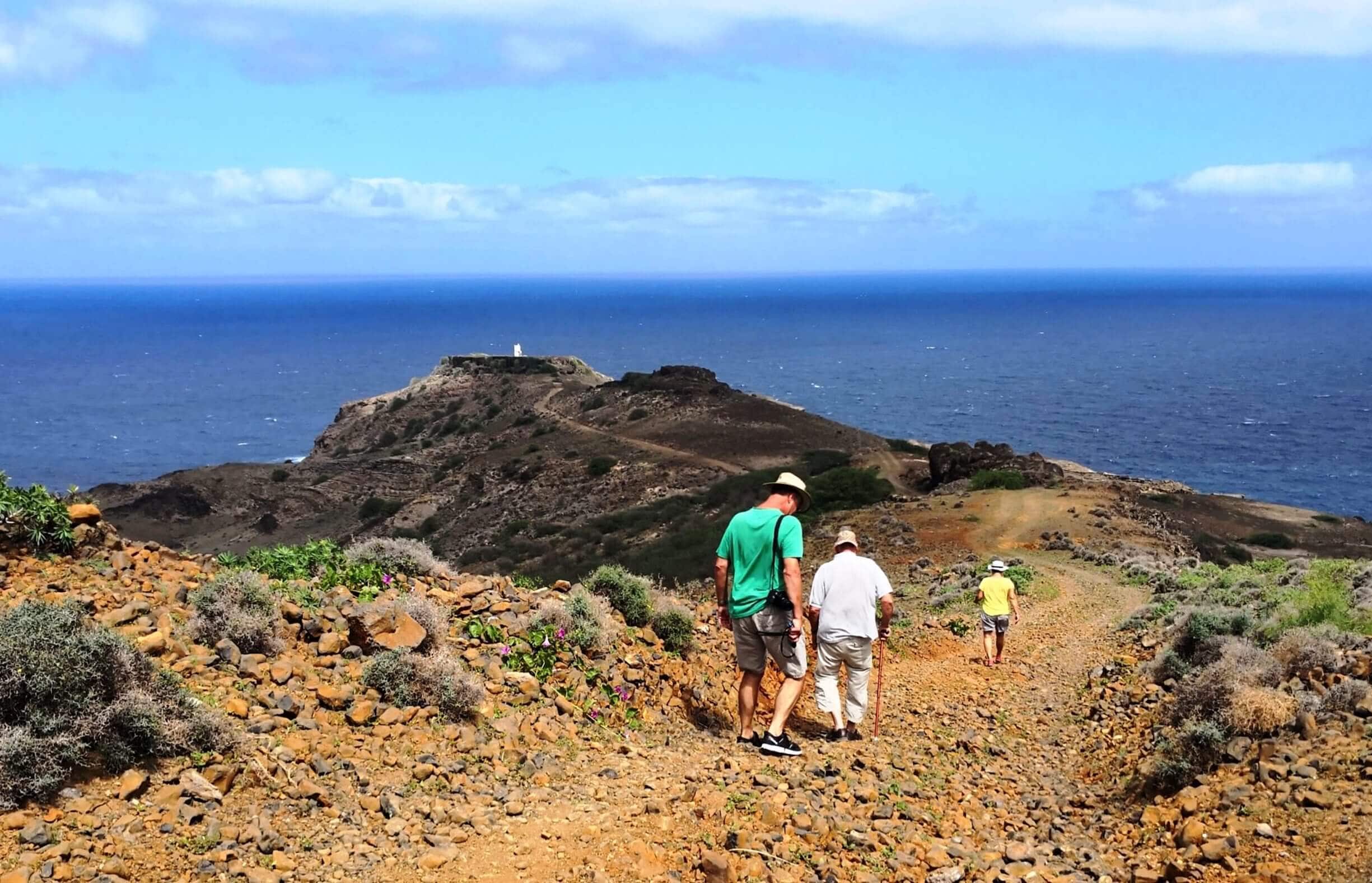 Hikers on the coast near Tarrafal